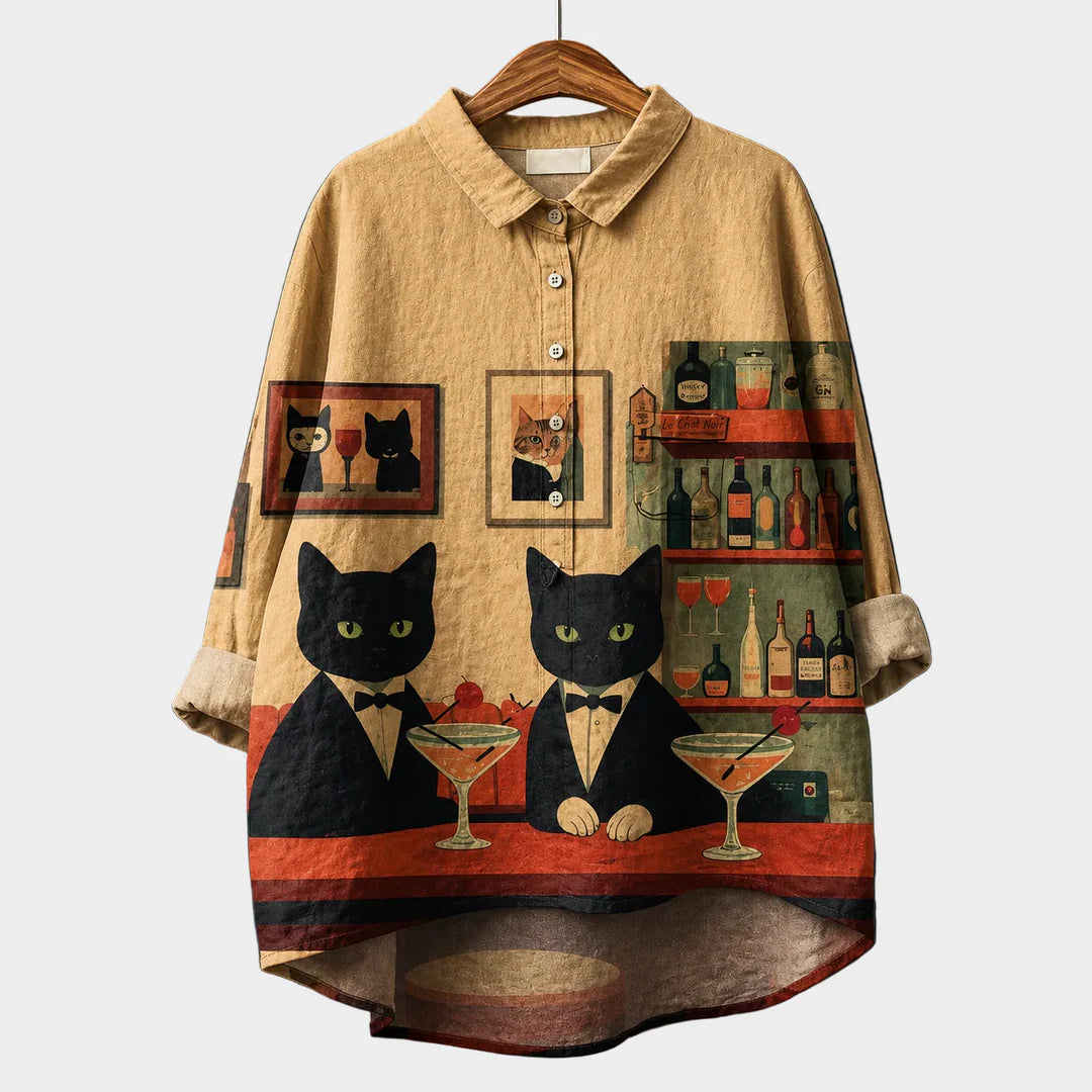 Blusa de Gatos Elegantes