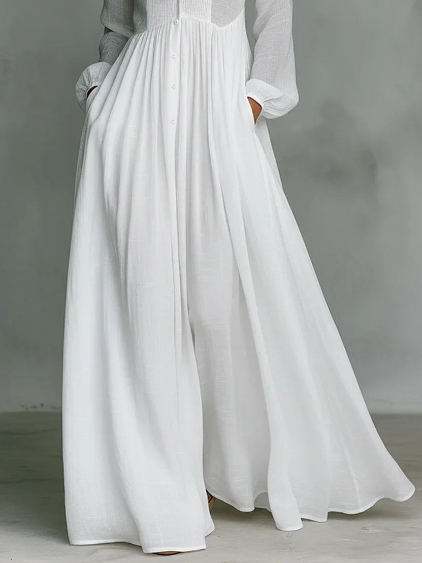 Alma Vestido Maxi Atemporal con Cuello Elegante