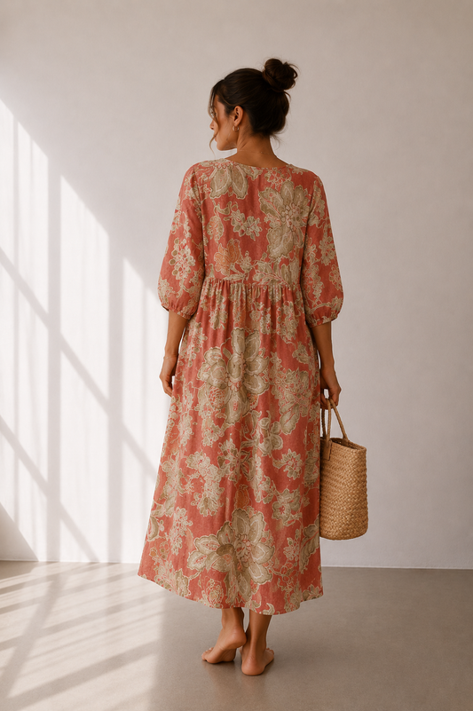 Vestido largo fluido, elegante y cómodo. (Copia)