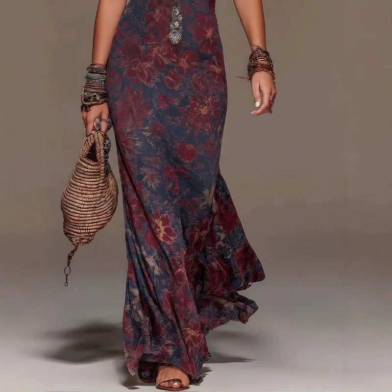 Celeste Vestido Bohemio Floral