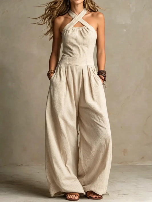 Mariela Mono Elegante con Escote Cruzado