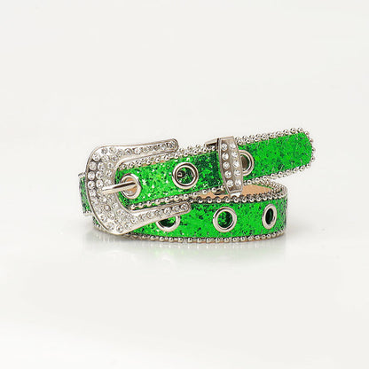 Cinturón de mujer con hebilla de strass, moderno y original