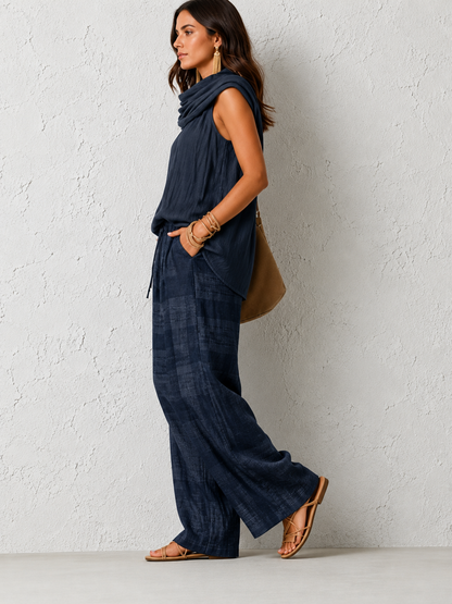 Conjunto Natural Cómodo y Elegante Azul Oscuro