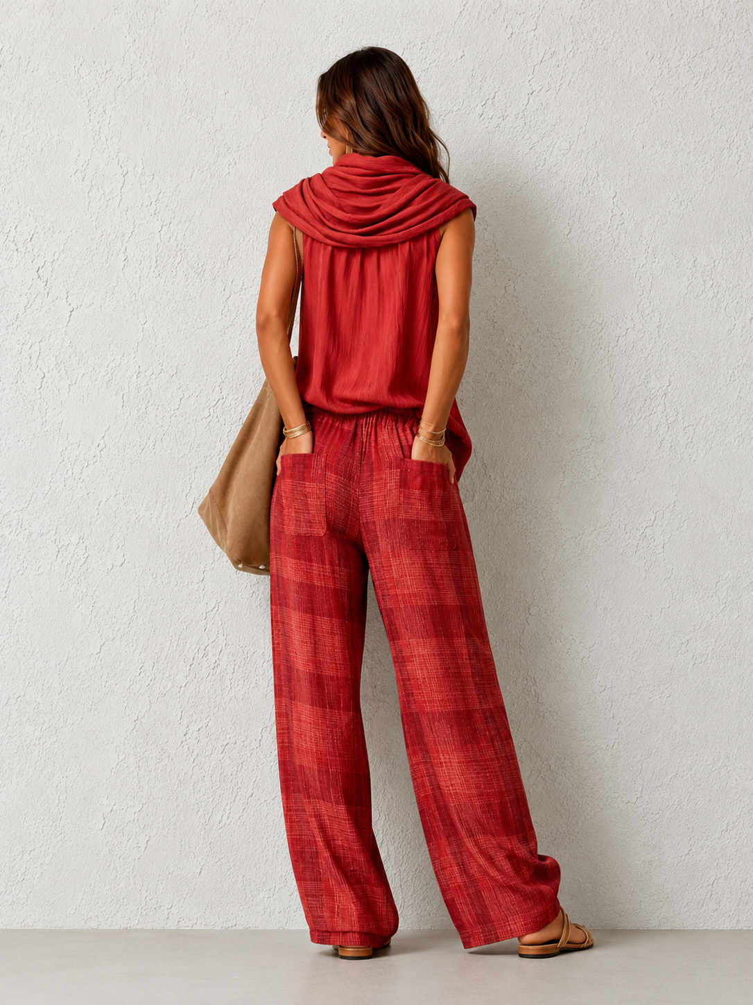 Conjunto Natural Cómodo y Elegante Rojo
