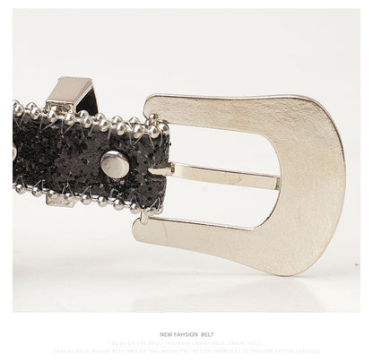 Cinturón de mujer con hebilla de strass, moderno y original