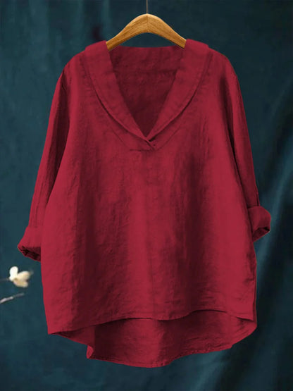 Blusa Fluida con Cuello en V