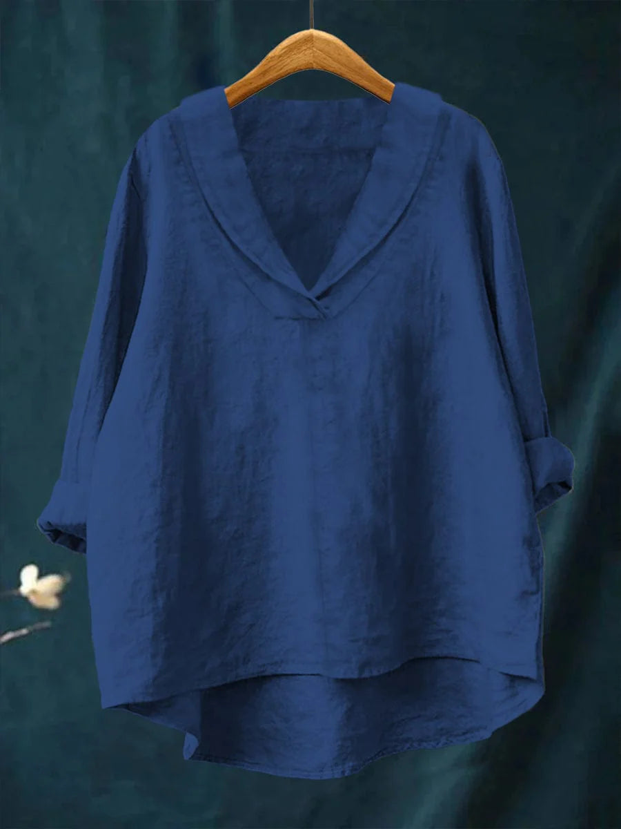 Blusa Fluida con Cuello en V