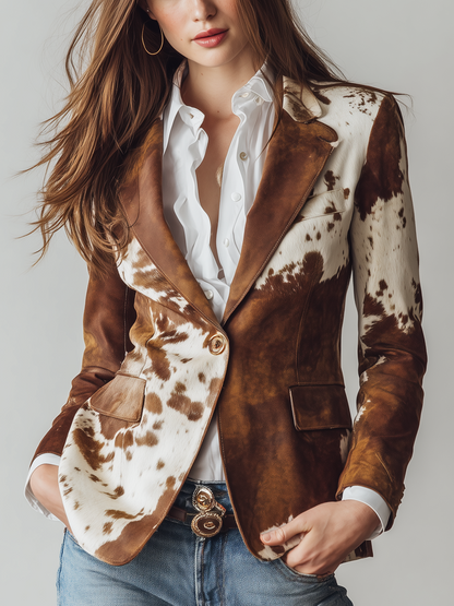 Melisa Blazer con Estampado Animal Vintage