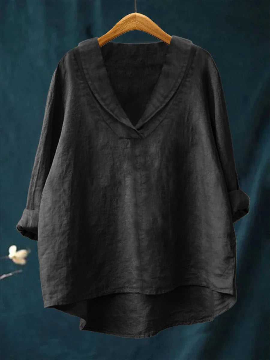 Blusa Fluida con Cuello en V