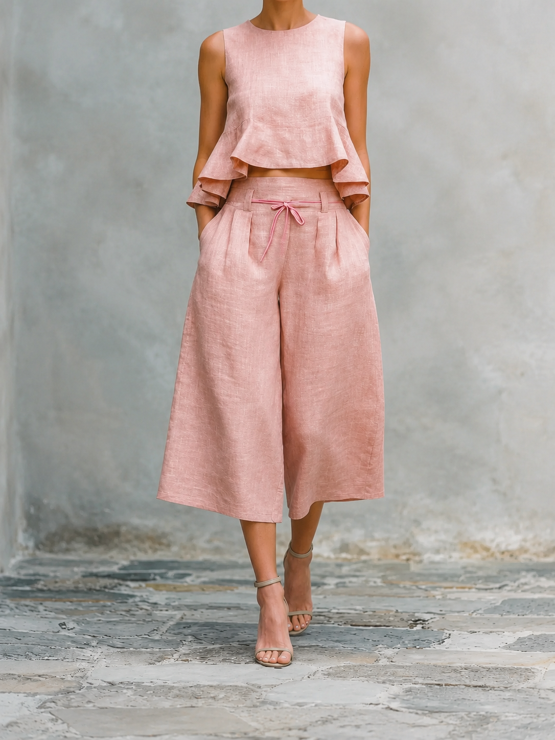 Freya Conjunto de Dos Piezas para Mujer con Bajo Fruncido