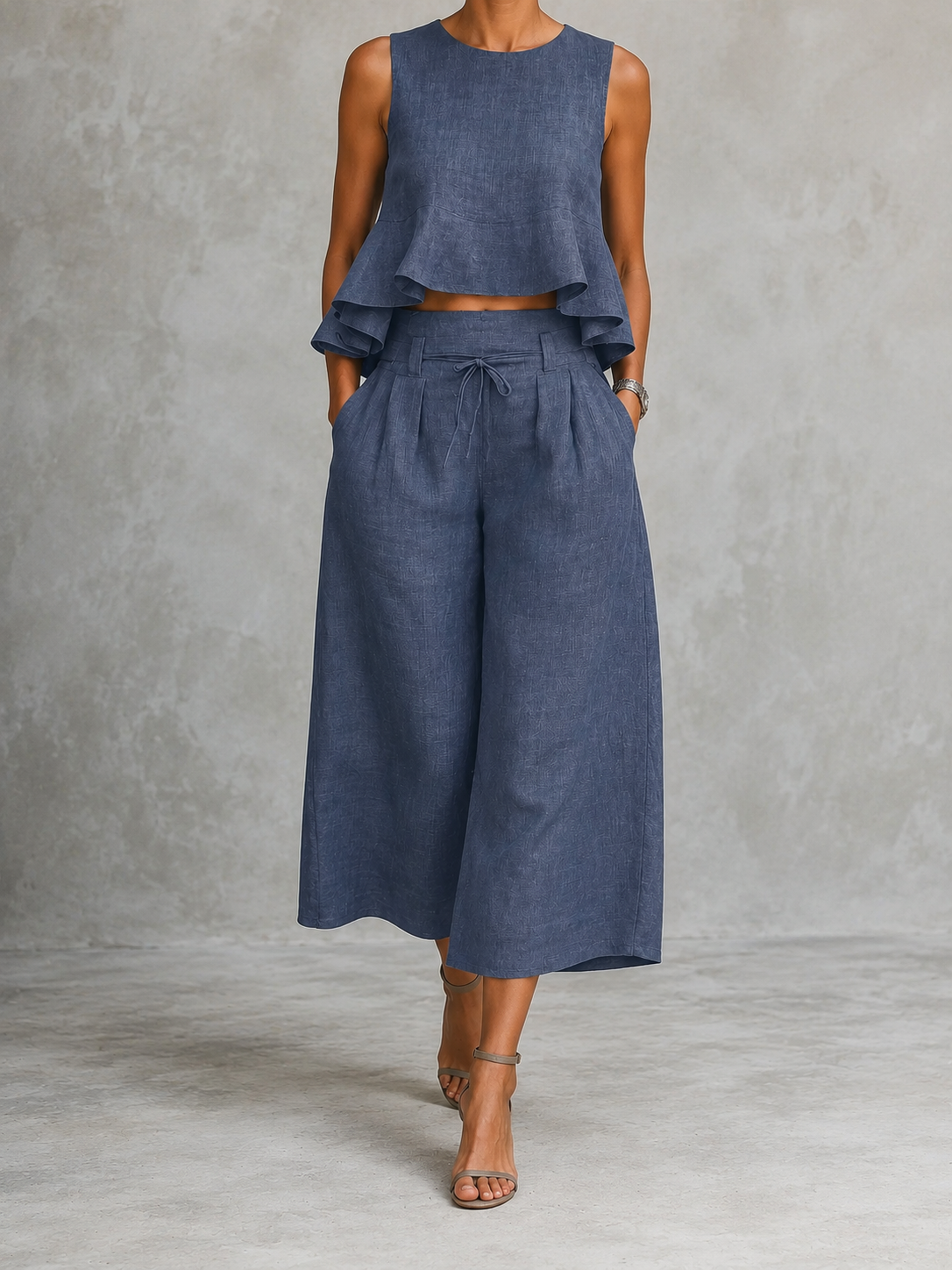 Freya Conjunto de Dos Piezas para Mujer con Bajo Fruncido