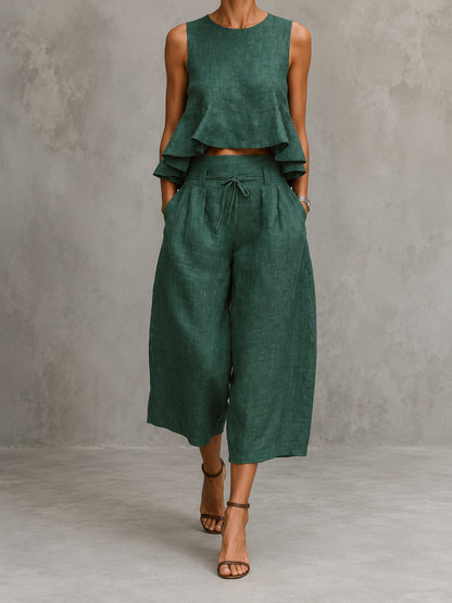Freya Conjunto de Dos Piezas para Mujer con Bajo Fruncido