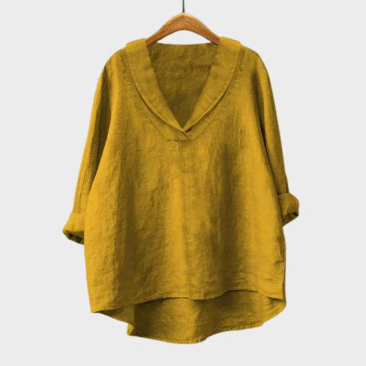 Blusa Fluida con Cuello en V