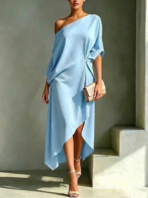 Belén Vestido Elegante de Diseño Asimétrico