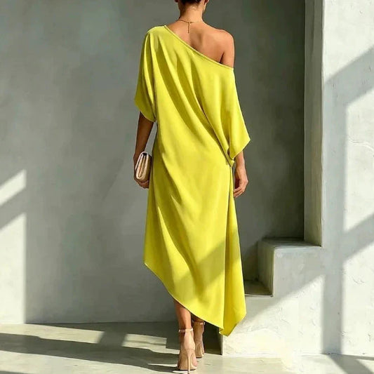 Belén Vestido Elegante de Diseño Asimétrico