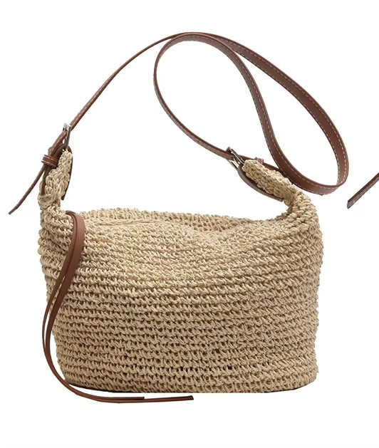 Vera Bolso de Rafia Tejida con Bandolera para Verano