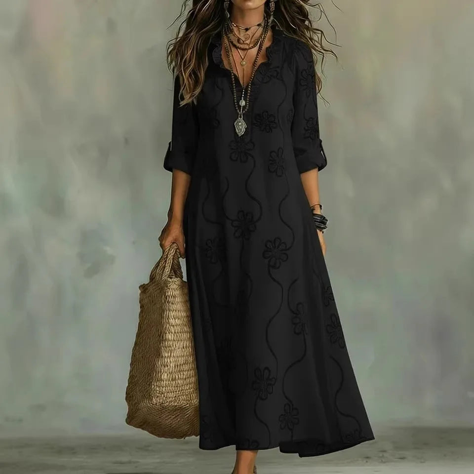 Liana Vestido Maxi Floral de Estilo Bohemio