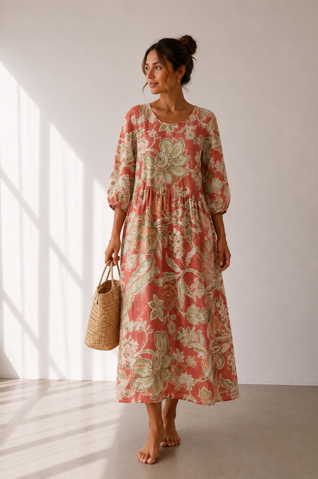 Vestido largo fluido, elegante y cómodo. (Copia)