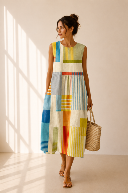 Vega™ | Vestido Midi Geométrico