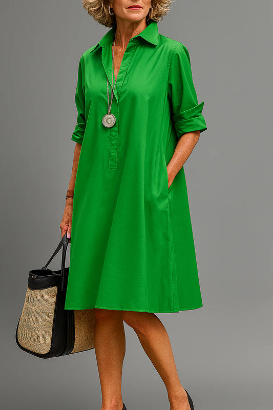 Vestido Midi Camisero Verde