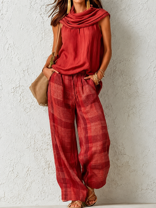 Conjunto Natural Cómodo y Elegante Rojo