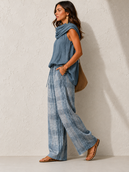 Conjunto Natural Cómodo y Elegante Azul