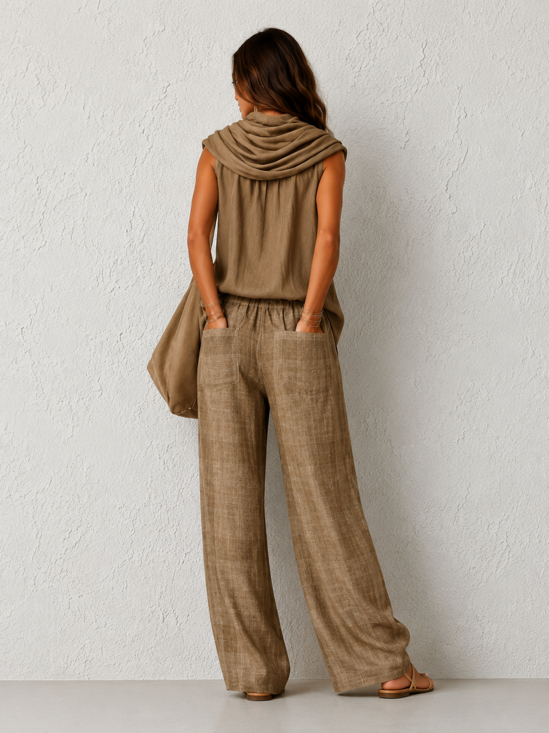 Conjunto Natural Cómodo y Elegante Caqui