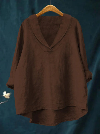 Blusa Fluida con Cuello en V