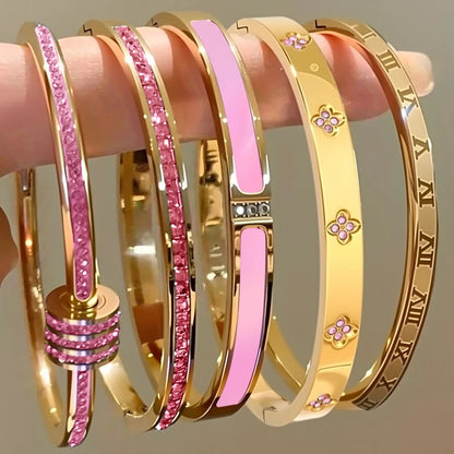 Nerea Colección Pulseras de Acero Inoxidable con Circonitas