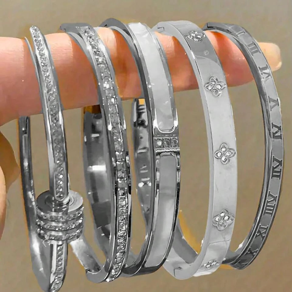 Nerea Colección Pulseras de Acero Inoxidable con Circonitas