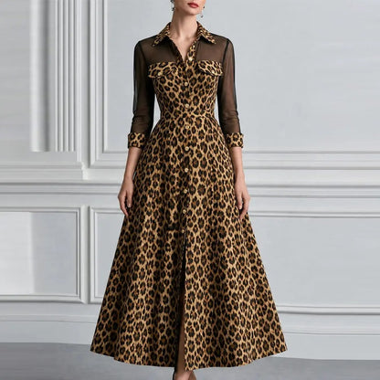 Noa Vestido Maxi de Tul Animal Print