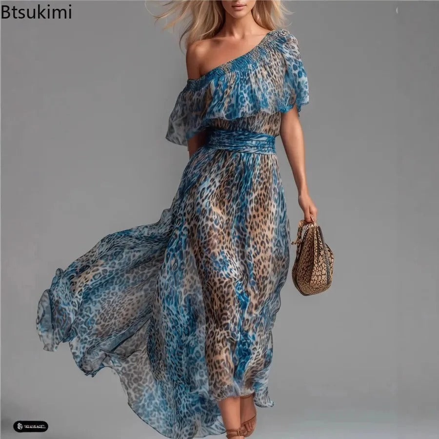 Celeste Vestido Animal Print de Gasa