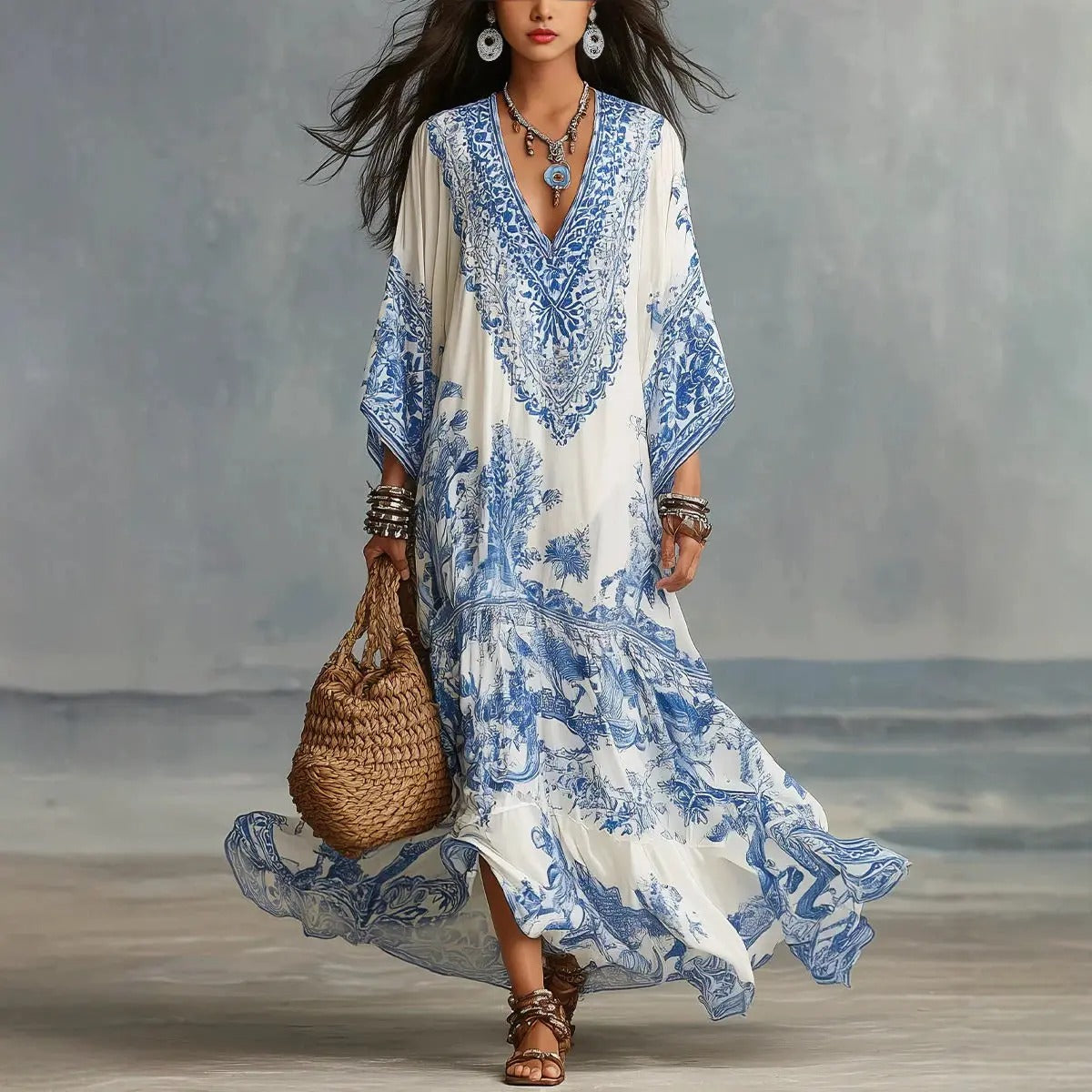 Alba Vestido Bohemio Maxi Étnico