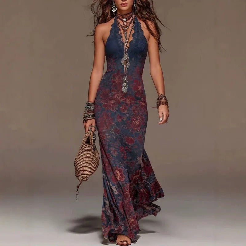 Celeste Vestido Bohemio Floral