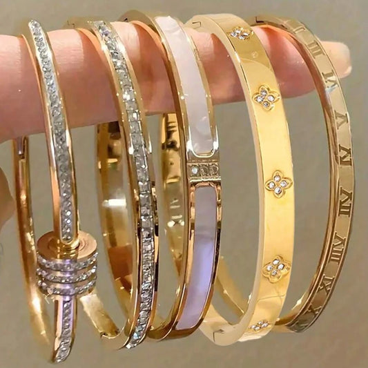 Nerea Colección Pulseras de Acero Inoxidable con Circonitas