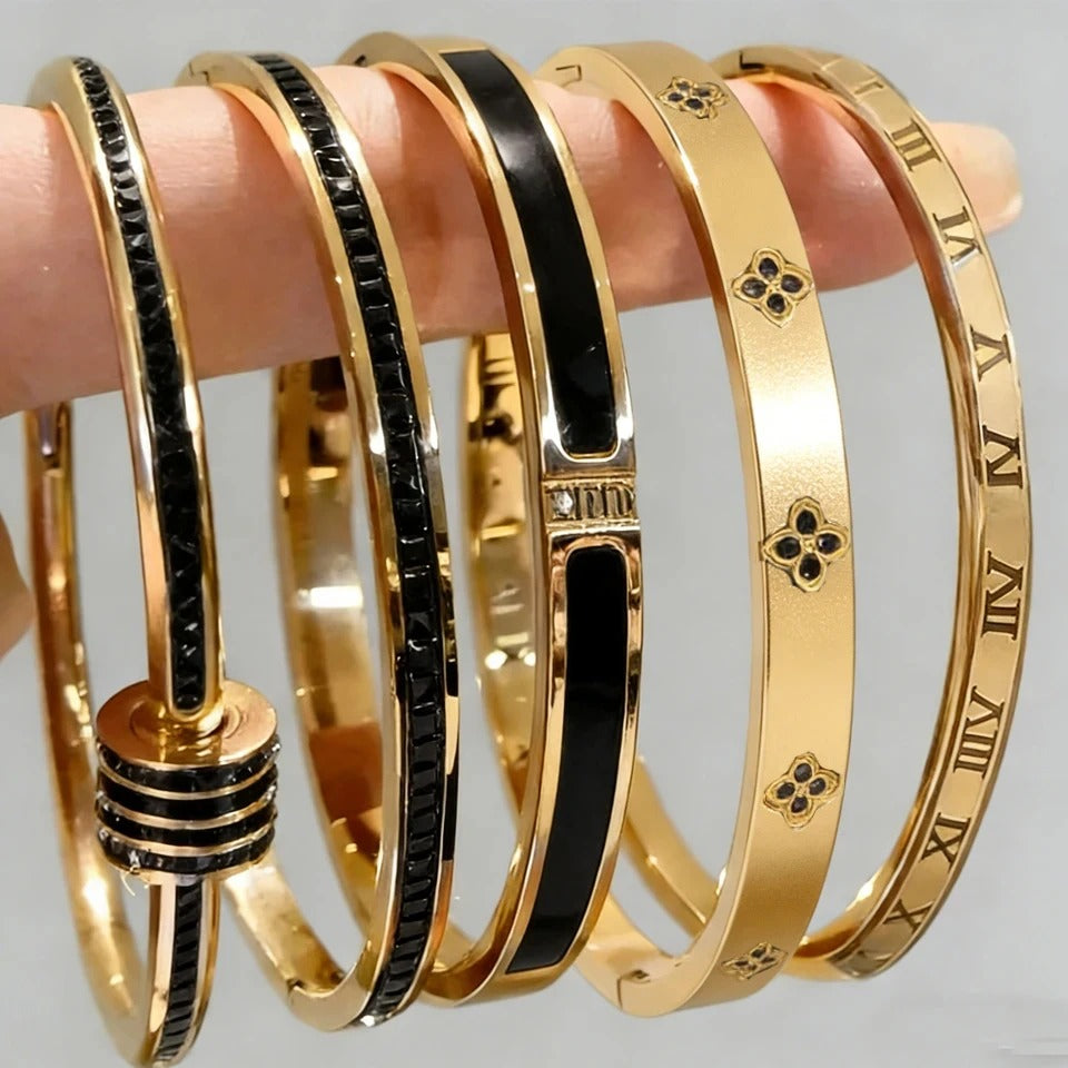 Nerea Colección Pulseras de Acero Inoxidable con Circonitas
