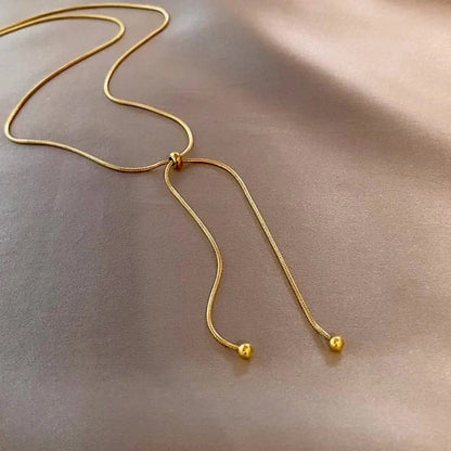 Elara Collar Ajustable de Acero Inoxidable Chapado en Oro de 18K