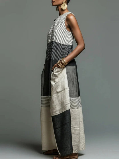 Vera Vestido Maxi Color Block