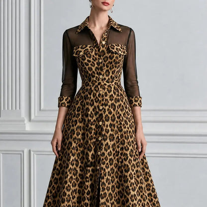 Noa Vestido Maxi de Tul Animal Print