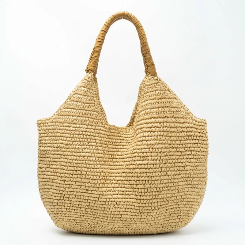 Catalina Bolso Tote de Rafia Tejida de Gran Capacidad