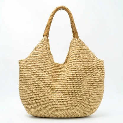 Catalina Bolso Tote de Rafia Tejida de Gran Capacidad