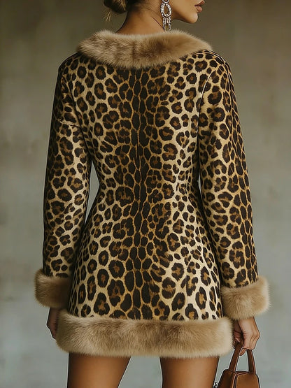 Valentina Vestido Mini con Estampado Animal Print