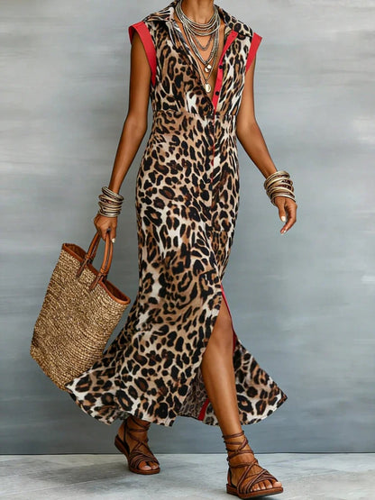 Elisa Vestido Animal Print Maxi