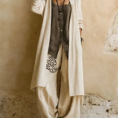 Daniela Conjunto Bohemio de Tres Piezas a Rayas