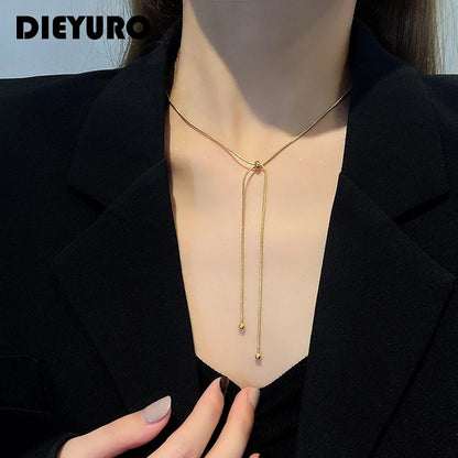 Elara Collar Ajustable de Acero Inoxidable Chapado en Oro de 18K