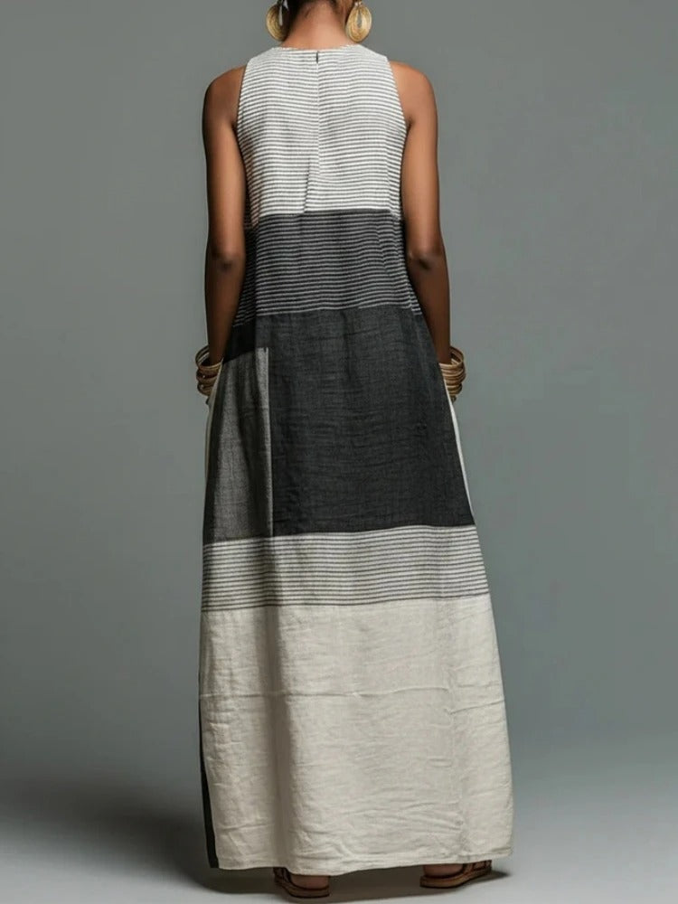 Vera Vestido Maxi Color Block