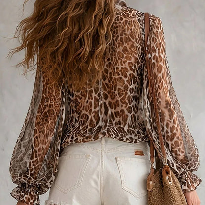 Valeria Blusa Animal Print con Lazo