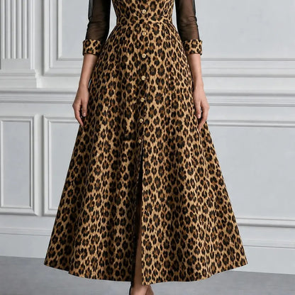 Noa Vestido Maxi de Tul Animal Print