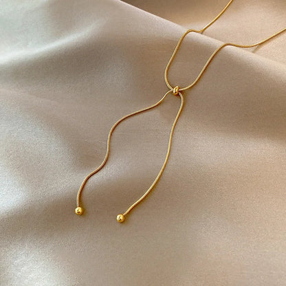 Elara Collar Ajustable de Acero Inoxidable Chapado en Oro de 18K