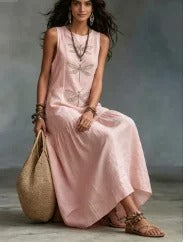 Baltasara Vestido Midi Bohemio con Estampado de Libélulas